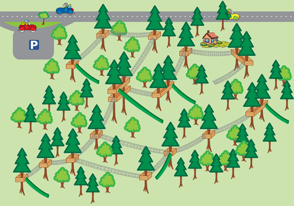 Plan du village des écureuils à Clairvaux-les-lacs (Jura)